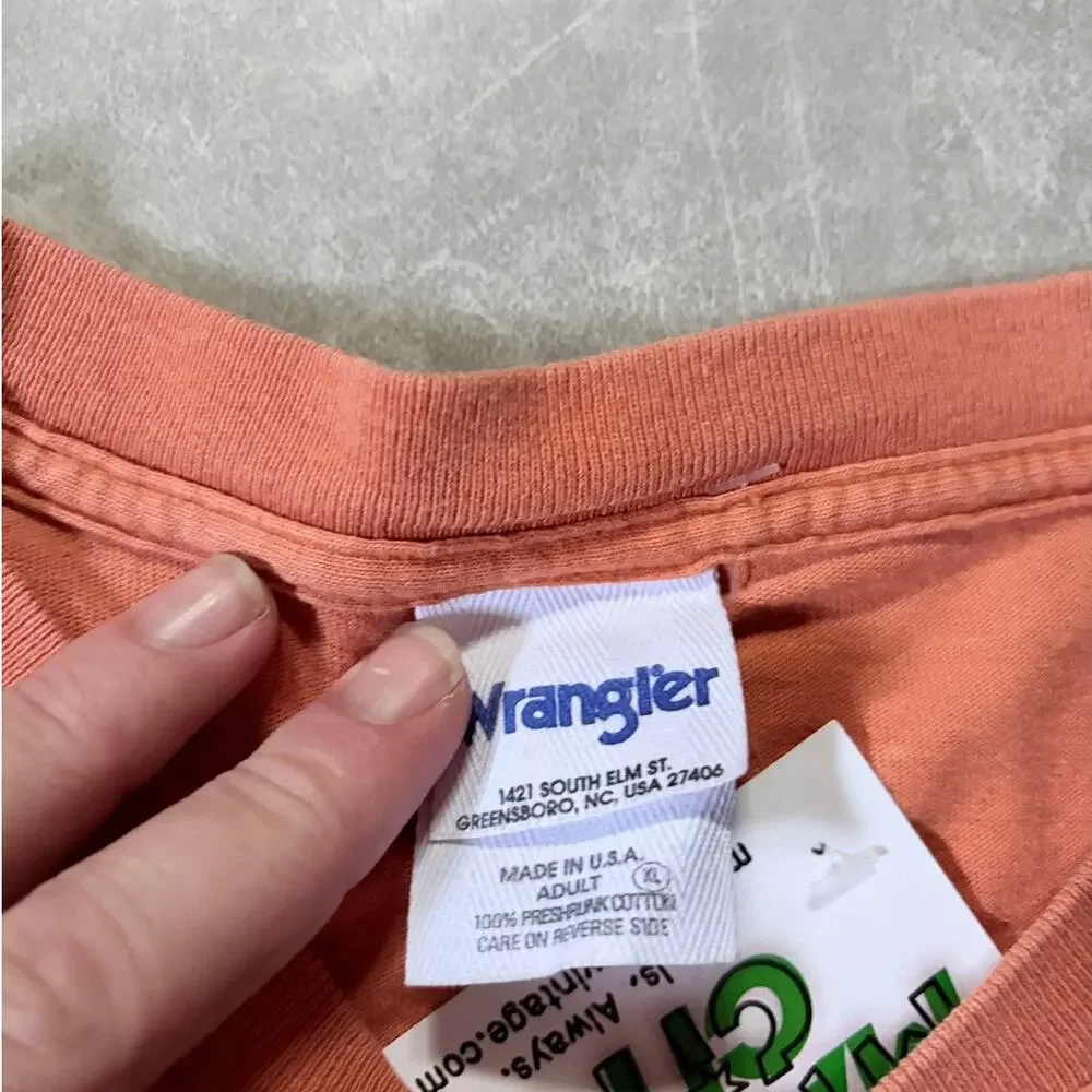 90s Vintage Wrangler Bull Riding Orange T Shirt -XL